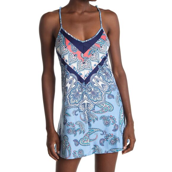 In Bloom by Jonquil V-Neck Chemise Blue Small - Picture 1 of 6